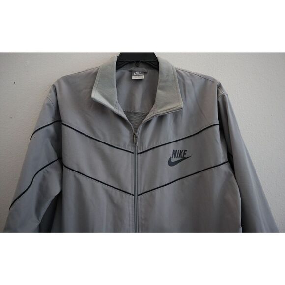 Nike 274009-082 Men's Sz XL Gray Sportswear Full Zip Windbreaker Track Jacket - Picture 3 of 10